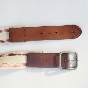 Stretch Ribbon and Leather Belt Hollister Size M/L